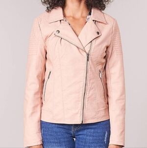 ONLY Onlmegan Blush Faux Leather Biker CC OTW Women's EU38 US Medium